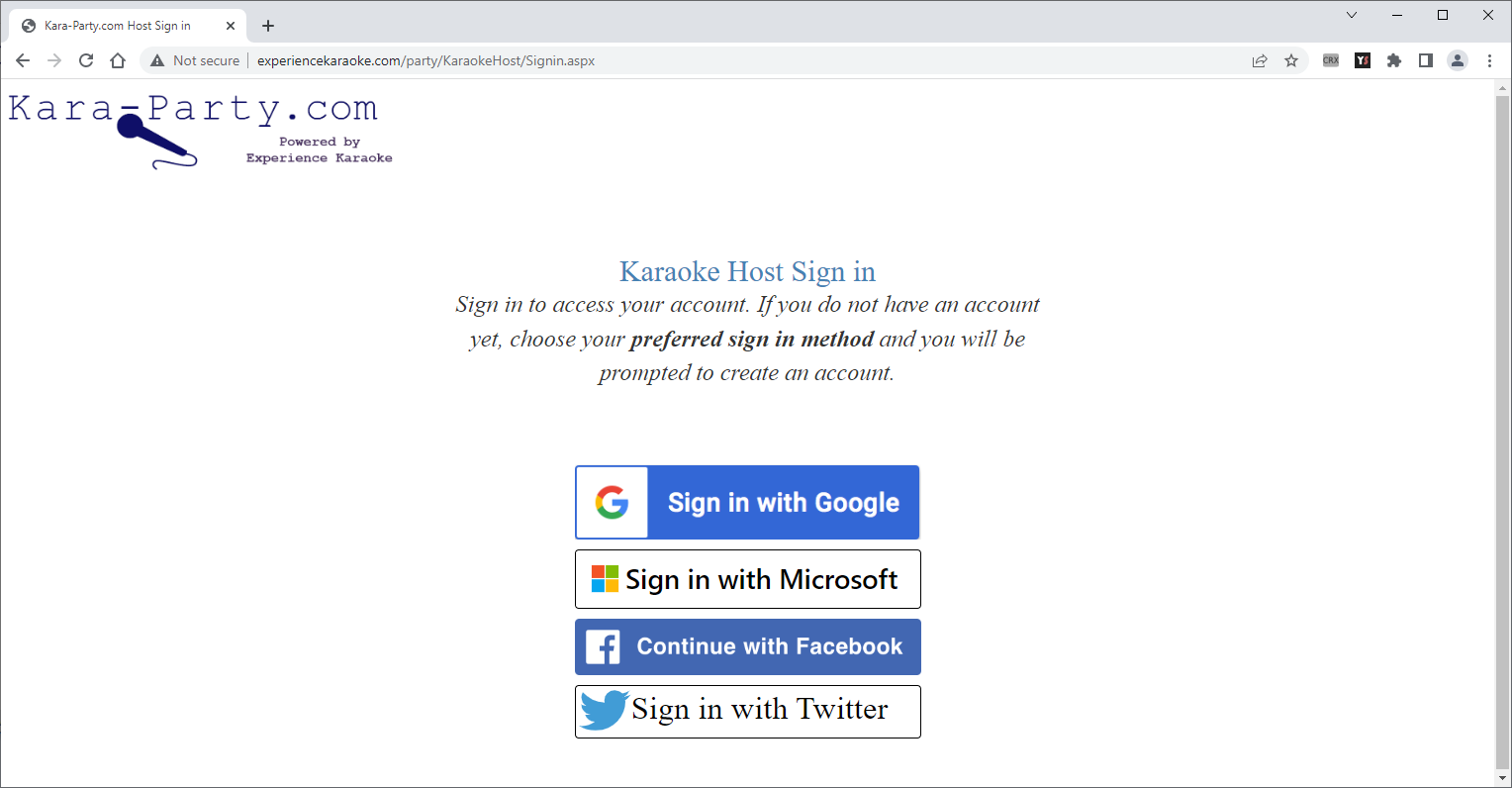 Host Sign In